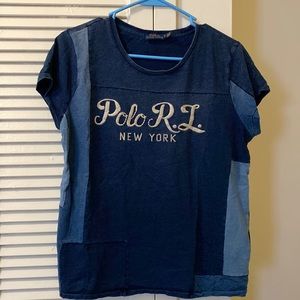 Polo Ralph Lauren denim patch work short sleeve shirt.